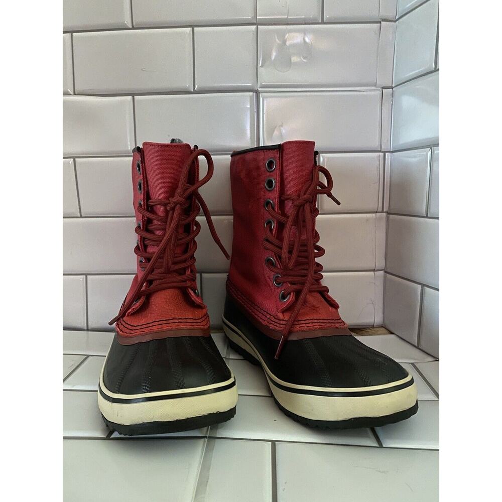 Womens Sorel Premium CVS boot-40154 Size 6.5 Red Black Excellent